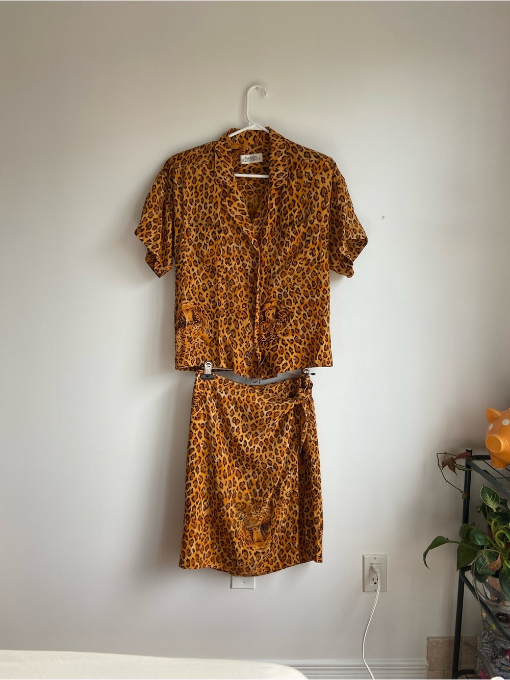 Ellen Tracy Leopard Print Two-Piece Skirt Set